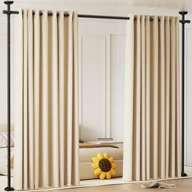 Bonpally 757837274868 Room Divider Curtain Rod No Drilling Separator For Space Parti