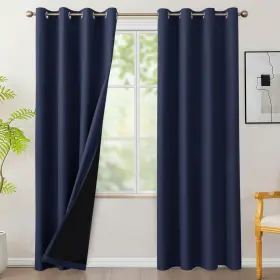 Jericho-45484-navy Bonzer 100% Blackout Curtains 84 Inches Long For Bedroom- 4 Panels Full Light