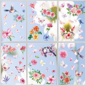 Boroner Sp-ct01 85pcs Spring Window Clings - Flower Butterfly Stickers