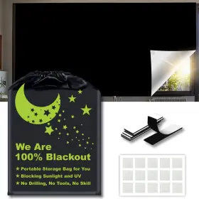 Bkw-01c Boxelfos Blackout Blinds Shades 39 Inch X 59 100% Light No Drill Diy Cut To A