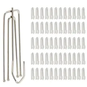 Brand U C 605556602236 60pcs 304 Stainless Steel Curtain Drapery Pleat Hooks 4 Prongs