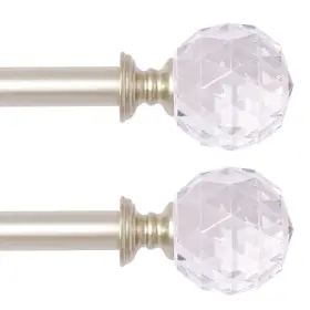 Branded 313094598569 Set Of 2 Adjustable Overall Width X 0.75ftft Diameter Single Curtain Rod
