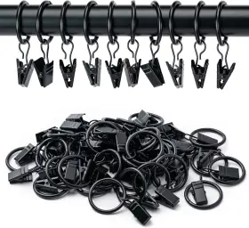 Branded 744759113573 44 Pack Curtain Rings Hangers Drapery Clips 1 In For 5/8 Inch Rod New