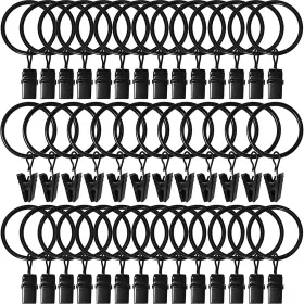 Branded01 313101053050 40 Pack Curtain Rings With Clips Drapery Hangers Drapes
