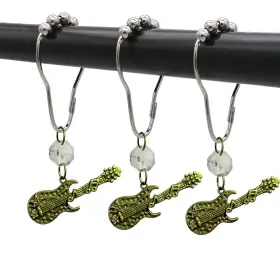 Brandname 717981102035 Guitar Shower Curtain Hooks For Bathroom Rust Proof Rings Stainless Steel D