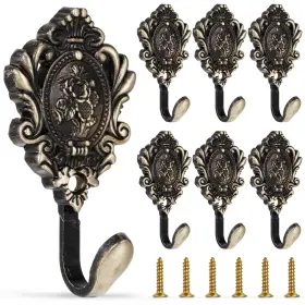 Xan-brightrow-0188 Brightrow 6 Pack Vintage Curtain Tiebacks Hooks Cast Iron Wall Decorative Coat Ro