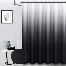 Bttn 797439549841 Stall Fabric Shower Curtain 54x78 Inch Long Ombre Linen Textured Thick