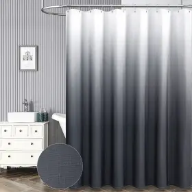 Bttn 797439550380 96 Inch Extra Long Shower Curtain Ombre Linen Textured Fabric Cu