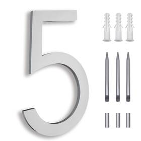 Butunita B09qy9qz4f 8 Inch Floating House Numbers Address For Outside Metal Silver