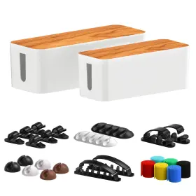 Cable Garden 781758311678 Management Box 2 Pack With 16 Clips Set-large And Medium Small Wo