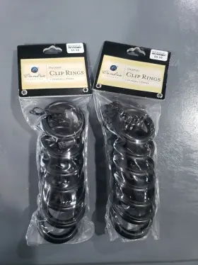 26175 Cambria Two Drapery 1 1/4 Inch Clip Rings For Window Panels Gm 14 Total 7 Each Pack