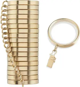 Cambria 313101052039 Mode Designer Series - Premium Easy Glide 18 Count Curtain Rings Metal