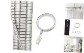 Cambria 765986004304 Designer Series - Premium Easy Glide 18 Count Curtain Brushed Nickel