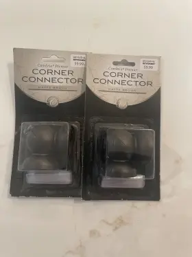Cambria 765986412666 Set Of 2 Corner Connector In Matte Brown New Packaging