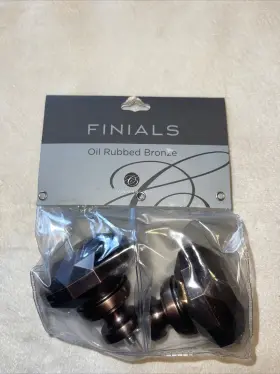 Cambria 887262231881 Oil Rubbed Bronze Finials For 5/8 Inch Drapery Rods And Holdbacks Set Of 2