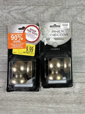 41346 Cambria Premier Lot Of 2 New Warm Gold 1 1/8 Inch Corner Connector