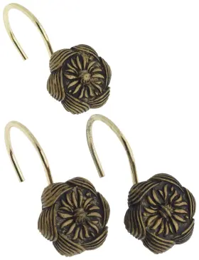 Carnation Home Fashions Php-au/62 Auburn Ceramic Resin Shower Curtain Hook Antique Gold