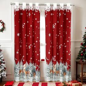 Caromio Lypanelmz-2024deer84 15q197z8 Christmas Curtains For Living Room Velvet 84 Inches Long R