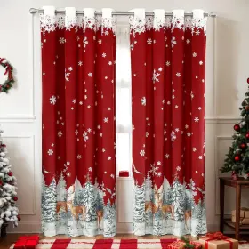 15q197z8 Caromio Lypanelmz-2024deer84 Christmas Curtains For Living Room Velvet 84 Inches Long R