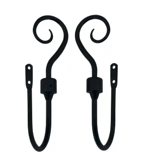 Ahh01-b Casaarno Vintage Scroll Curtain Holdbacks Set Of 2 - Heavy Duty Hooks For Thick Layered