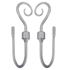 Ahh01-s Casaarno Vintage Scroll Curtain Holdbacks - Heavy Duty Metal Drapery Hooks And Tiebacks