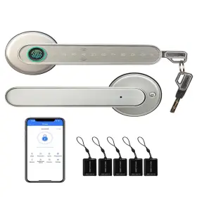B0cppth1s9 Catchface Smart Lock Fingerprint Door Ttlock Silver