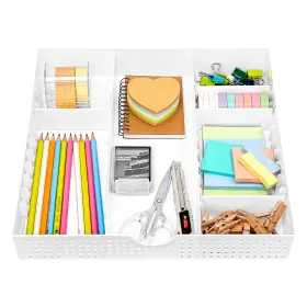 Caxxa 688397983399 3 Slot Drawer Organizer With 4 Adjustable Dividers - Junk Storag