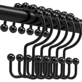 25530-hook-1 Cerpourt Shower Curtain Hooks 12 Pcs Rustproof Metal Rings Free Slid Inch