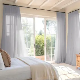Cm-d87-5-pp-72102 Chadmade Semi Sheer Curtain For Bedroom Living Room 2 Panels Set 102 Inches L