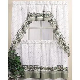 Chf Industries 076389030365 Cottage Ivy 24 Inch Curtain Tier/ Swag Set Green