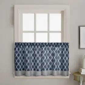Chf Industries 646998640295 Curtainworks Morocco Swag Valance And Tier Pair Curtain Navy Scalloped