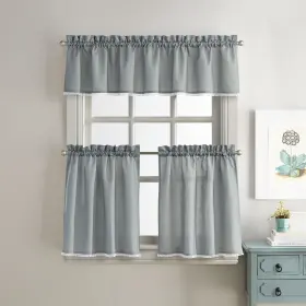 1-valance Chf Industries 646998689140 Chloe Valance And Tier Pair Curtain Collection Grey