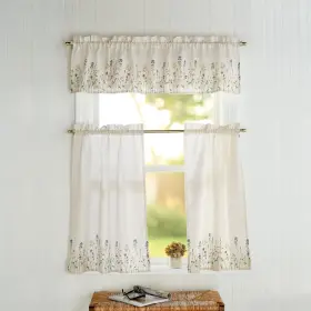 Chf Industries 646998691006 Dandelion Print Valance And Tier Pair Curtain Collection Multi-color 2-36 Inch