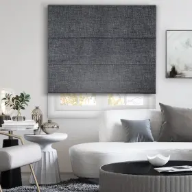 Rmlxp2772 Chicology Roman Shades For Windows 27 Inch W X 72 H Lexington Pebble Blackout