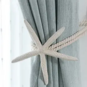 5841356147 Chictie 2 Pieces Natural Starfish Curtain Tiebacks Rope Drape Cotton Tie Band Drapery