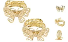 0651 Chinflly 2 Pack Curtain Tiebacks Spring Design Modern Style Holdback Butterfly Gold