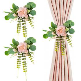 Chinflly Fyc0633 2 Pack Artificial Flower Curtain Tiebacks Fake Lace R