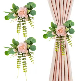 Fyc0633 Chinflly 2 Pack Artificial Flower Curtain Tiebacks Fake Lace R