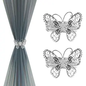 Fyc0650 Chinflly Curtain Tiebacks Silver Butterfly Spring Design Modern Holdbacks Curt