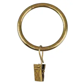 Chistepper 700973844198 30 Packs 1.5 Inch Antique Brass Curtain Rings With Clips Metal Drapery