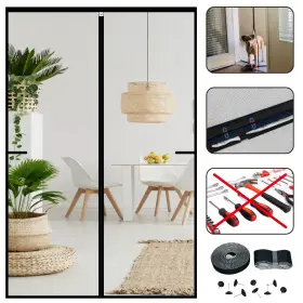 Yc-0003-3 Chiyuns Screen Door Mesh Magnetic Closure 36 X 80 Inch Self Closing Fiberglass Mosqu