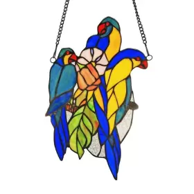 Chloe Lighting 602573224243 Tiffany Style Bird Design Window Panel/suncatcher Multi-color