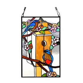 Chloe Lighting 602573850473 Tiffany Style Birdhouse With Birds Design Stained Multi-color M