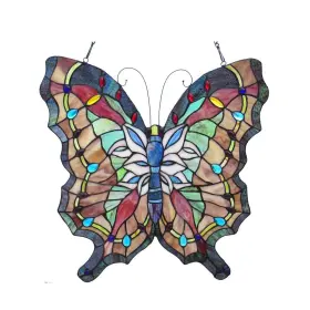Chloe Lighting 602573850596 Tiffany Style Butterfly Design Window Panel/suncatcher Multi-color