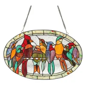 Chloe Lighting 602573853160 Tiffany-style Bird Design Round Window Panel Multi-color