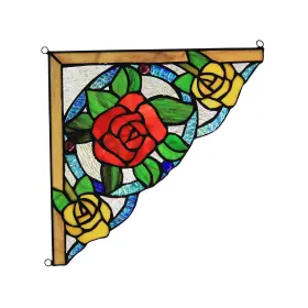 Chloe Lighting 602573854402 Tiffany Style Stained Glass Window Corner Panel