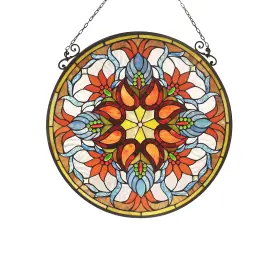Chloe Lighting 602573878880 Tiffany Style Flower Design Suncatcher Multi-color