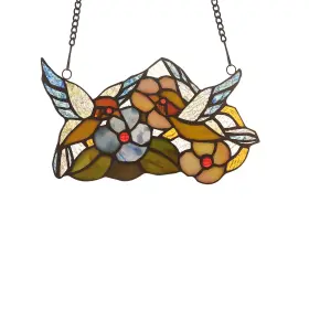 Chloe Lighting 602573878903 Tiffany Style Bird And Flower Design Suncatcher