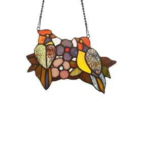 Chloe Lighting 602573878910 Tiffany Style Bird And Flower Design Suncatcher Multi-color