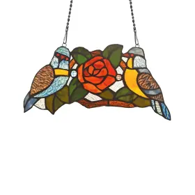 Chloe Lighting 602573878927 Tiffany Style Bird And Flower Design Suncatcher